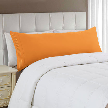 Elegant Comfort Body Pillowcase - 1 Piece - 3 Line Embroidery