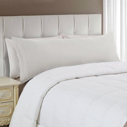 Elegant Comfort Body Pillowcase - 1 Piece - 3 Line Embroidery