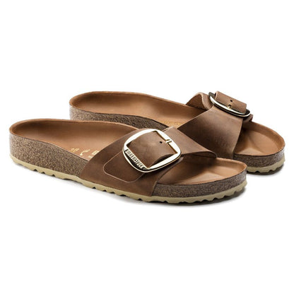 Birkenstock Madrid Big Buckle Oiled Leather Cognac