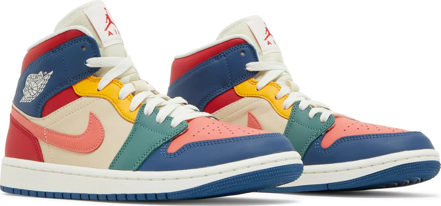 Air Jordan Women's Retro 1 Mid Se 'Multi Color 2022' Sneakers