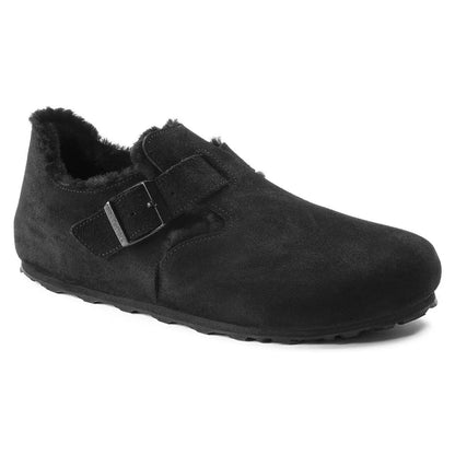 Birkenstock Unisex London shearling Suede Leather Black