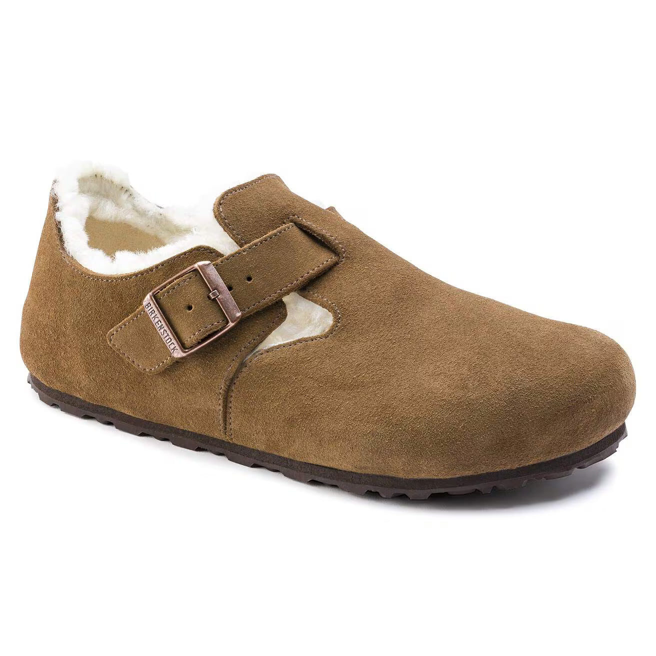 Birkenstock Unisex London Shearling Suede Leather Shearling Tea