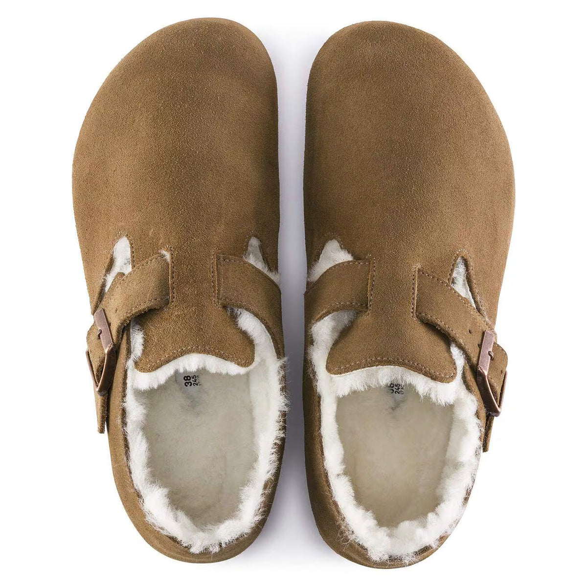Birkenstock Unisex London Shearling Suede Leather Shearling Tea