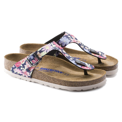 Birkenstock Gizeh Soft Footbed Birko-Flor Supernatural Flowers Navy