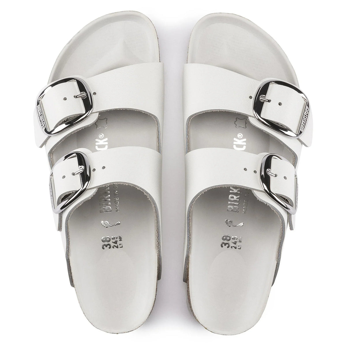 Birkenstock Arizona Big Buckle Natural Leather White Sandals