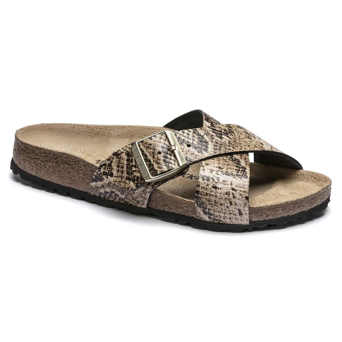 Birkenstock Women's Siena Embossed Leather Snake Beige Sandals