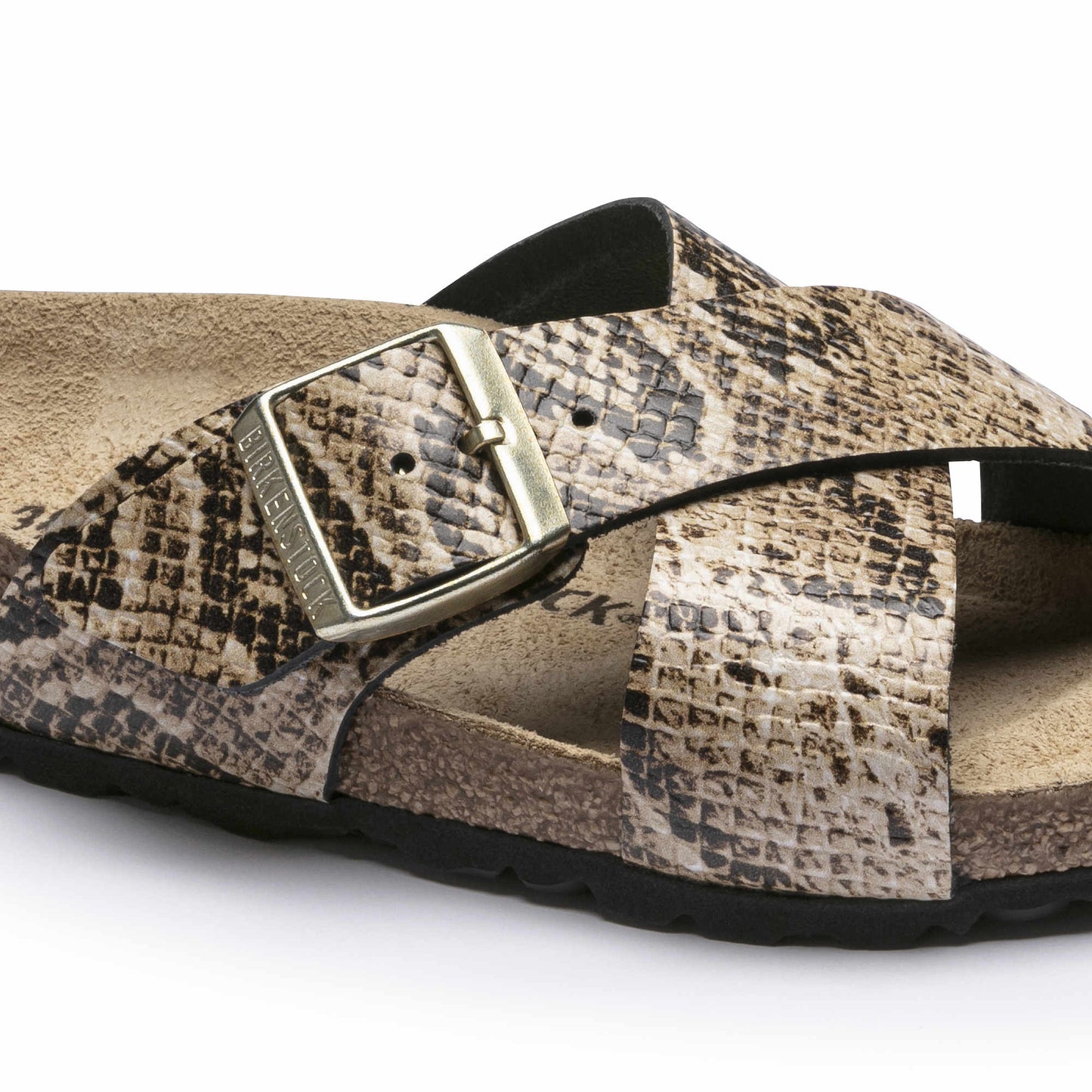 Birkenstock Women's Siena Embossed Leather Snake Beige Sandals