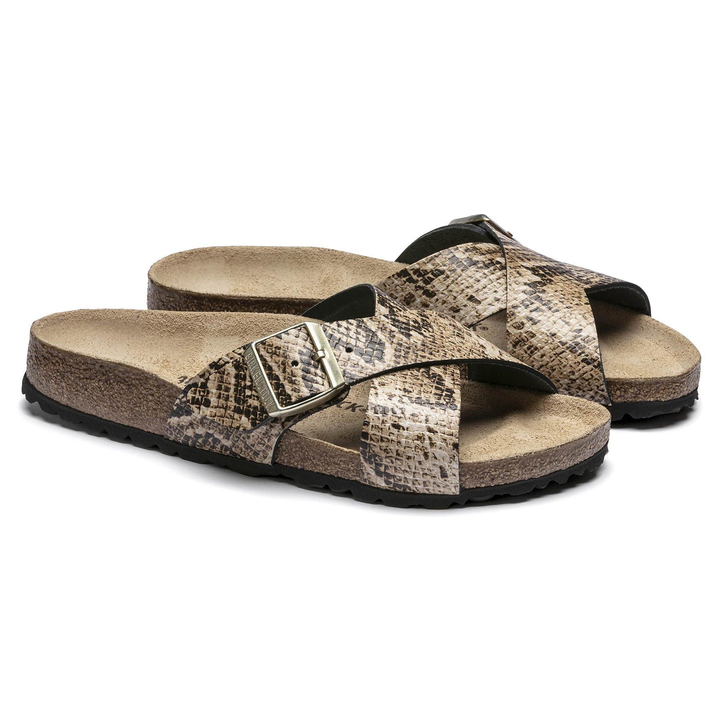 Birkenstock Women's Siena Embossed Leather Snake Beige Sandals