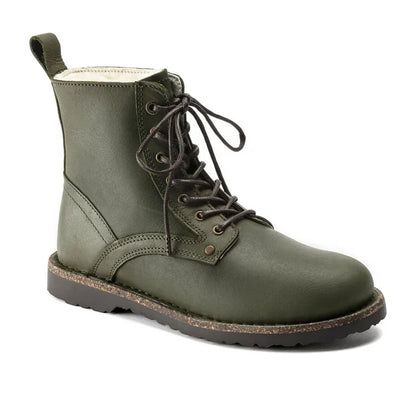 Birkenstock Women's Bryson Shearling Oiled Nubuck Leather Hunter Green Boots