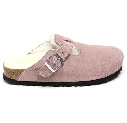 Birkenstock Boston Shearling Suede Leather Clogs