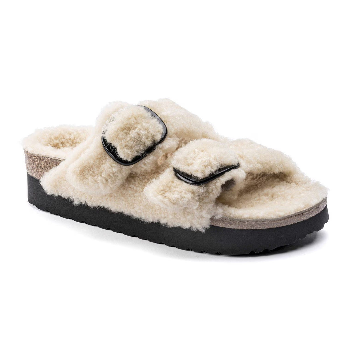 Birkenstock Arizona Big Buckle Pap Teddy Eggshell