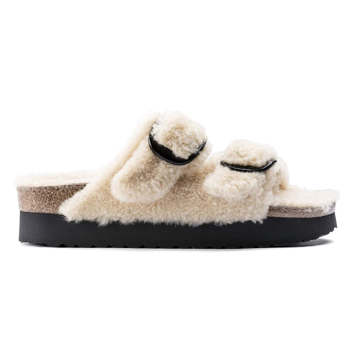 Birkenstock Arizona Big Buckle Pap Teddy Eggshell