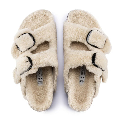 Birkenstock Arizona Big Buckle Pap Teddy Eggshell