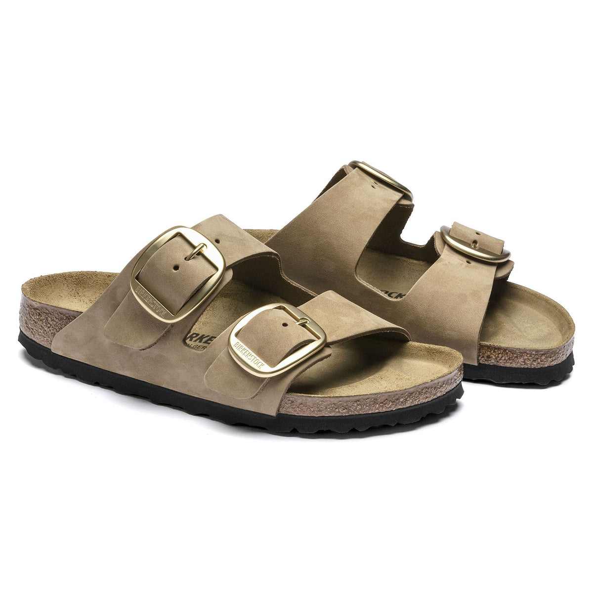 Birkenstock Arizona Big Buckle Nubuck Leather Mud Green Sandals