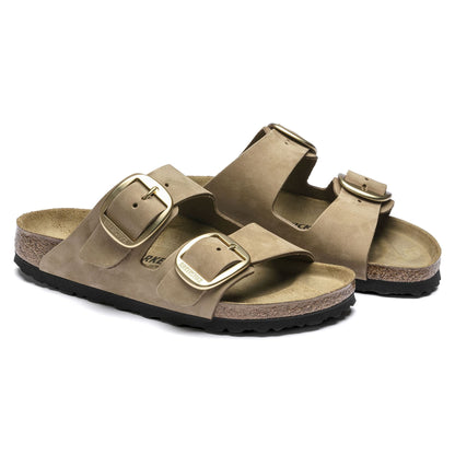 Birkenstock Arizona Big Buckle Nubuck Leather Mud Green Sandals