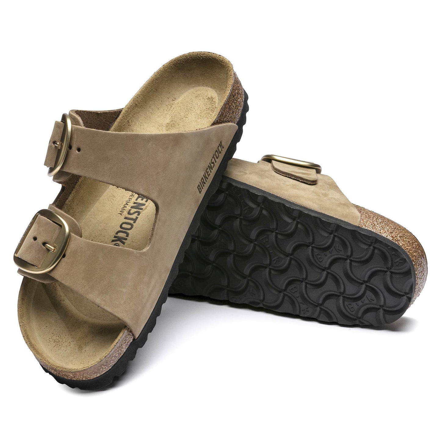 Birkenstock Arizona Big Buckle Nubuck Leather Mud Green Sandals