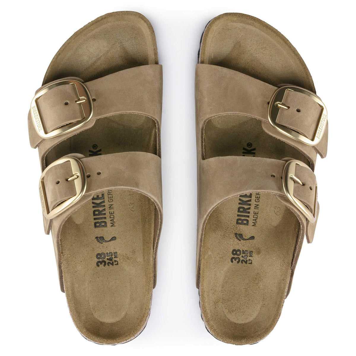 Birkenstock Arizona Big Buckle Nubuck Leather Mud Green Sandals