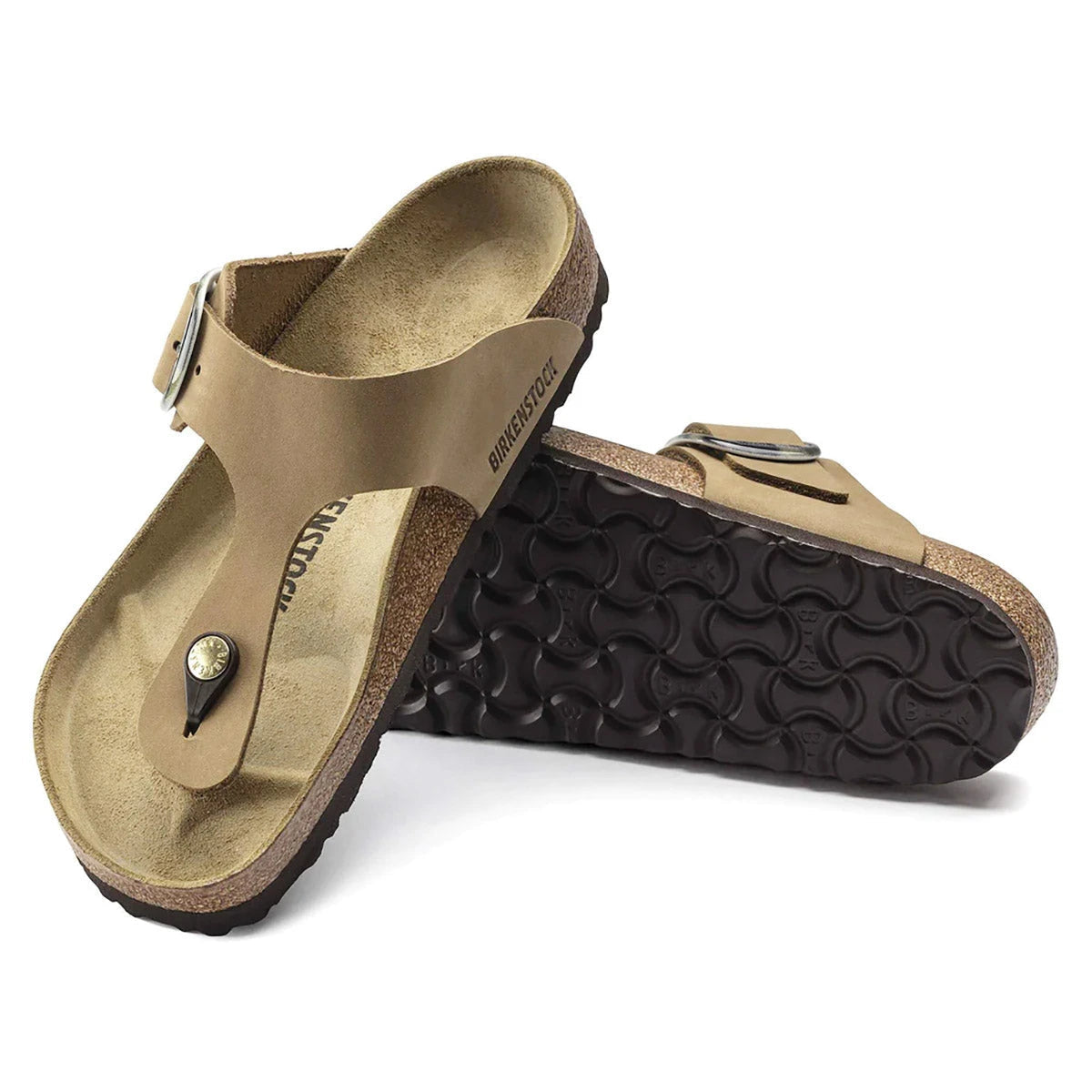Birkenstock Gizeh Big Buckle Nubuck Leather Mud Green Sandals