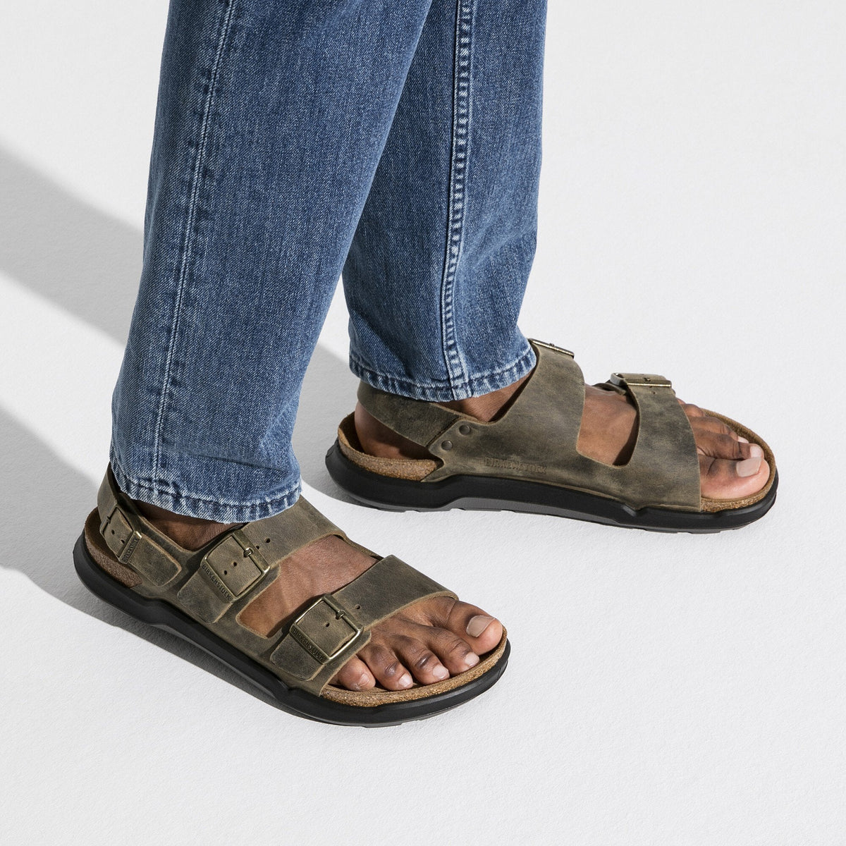Birkenstock Milano CT Men Oiled Leather Faded Khaki