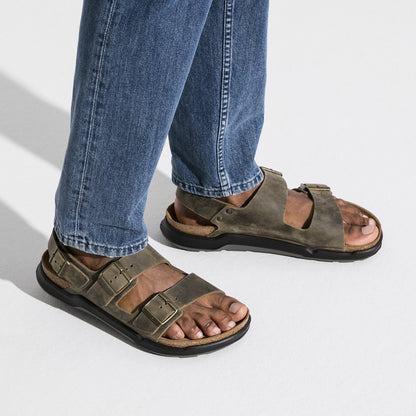 Birkenstock Milano CT Men Oiled Leather Faded Khaki