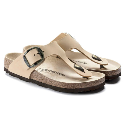 Birkenstock Gizeh Big Buckle Nubuck Leather Almond Sandals