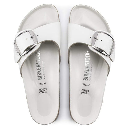 Birkenstock Unisex Madrid Big Buckle Nubuck Leather White