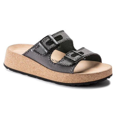 Birkenstock Women's Gabriela Natural Fibre Mix Anthracite Sandals