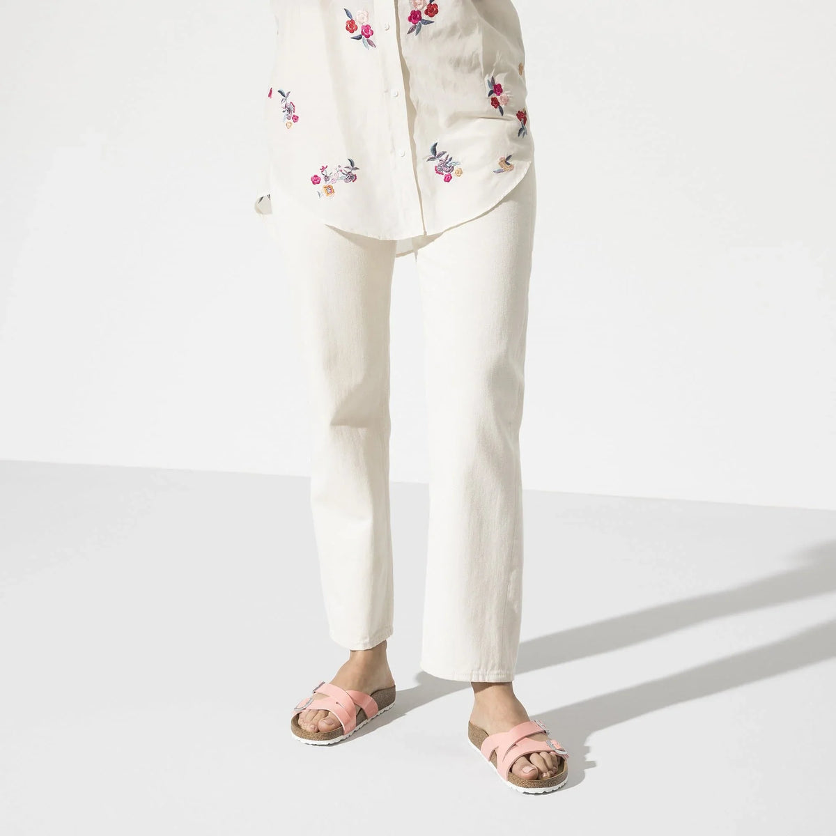 Birkenstock Women's Yao Balance Birko-Flor Patent Coral Peach Sandals