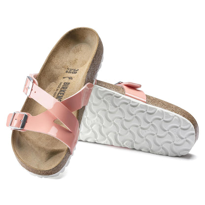 Birkenstock Women's Yao Balance Birko-Flor Patent Coral Peach Sandals