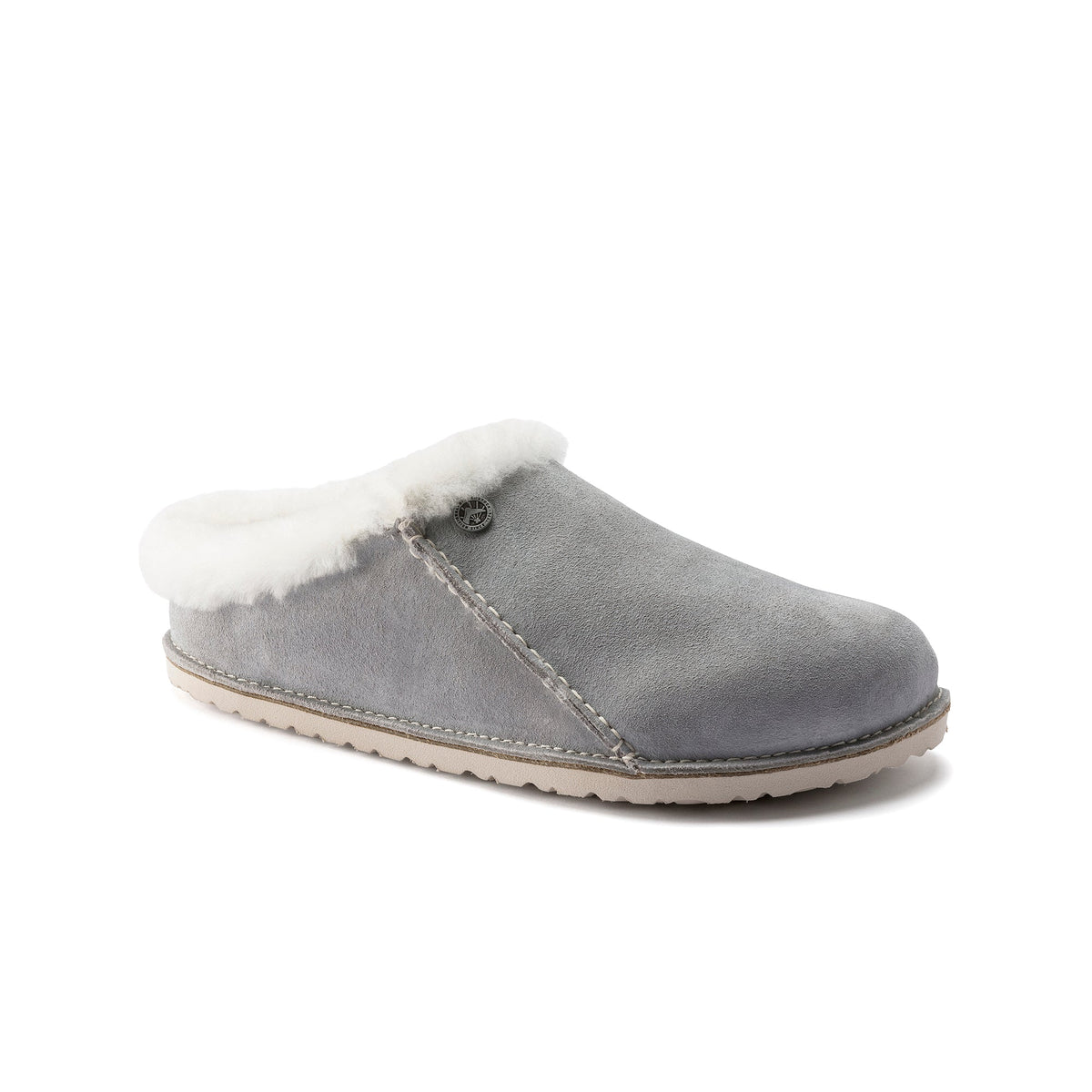 Birkenstock Zermatt Premium Suede Leather Concrete Grey Slippers