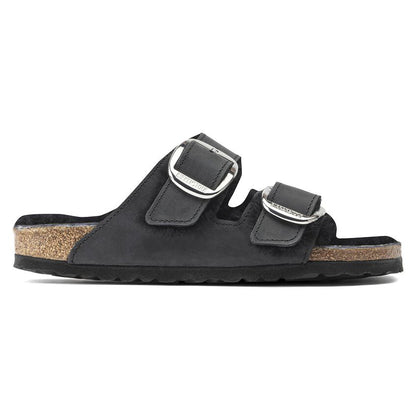 Birkenstock Unisex Arizona Big Buckle Shearling Oiled Leather Black
