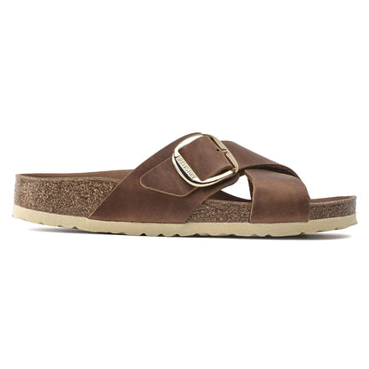 Birkenstock Siena Big Buckle Oiled Leather Cognac