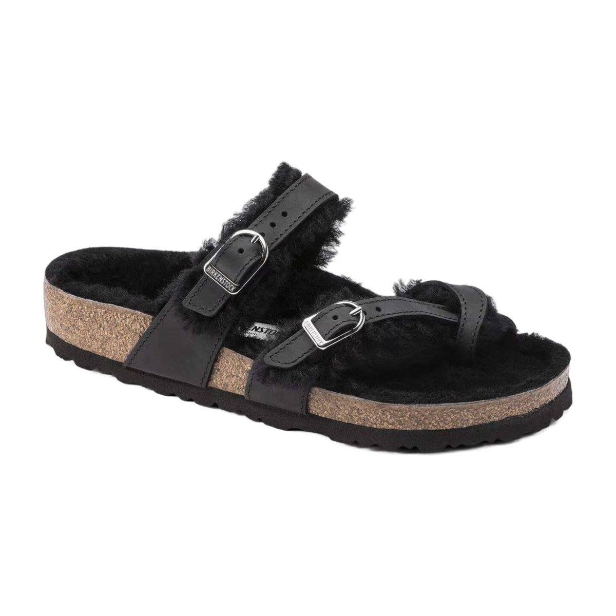 Birkenstock Unisex Mayari Shearling Natural Leather Black