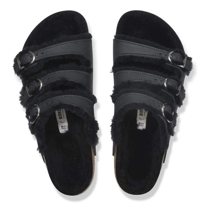 Birkenstock Unisex Florida Fresh Shearling Natural Leather Black