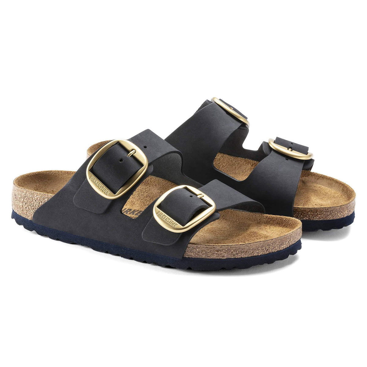 Birkenstock Arizona Big Buckle Nubuck Leather Midnight Sandals