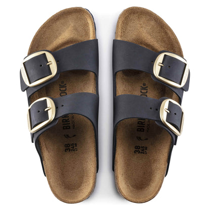 Birkenstock Arizona Big Buckle Nubuck Leather Midnight Sandals