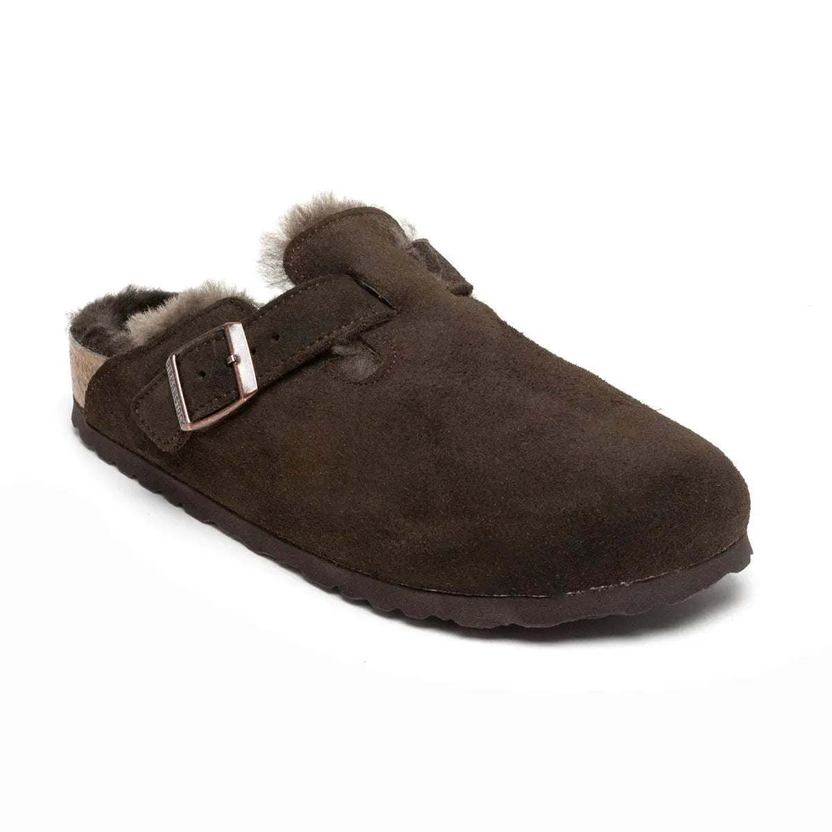 Birkenstock Boston Shearling Suede Leather Clogs