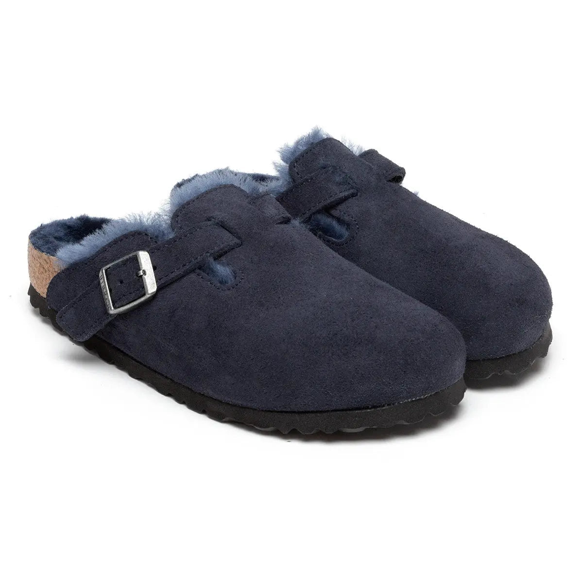 Birkenstock Boston Shearling Suede Leather Clogs