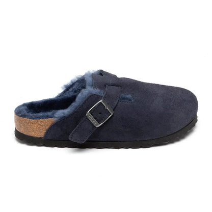 Birkenstock Boston Shearling Suede Leather Clogs