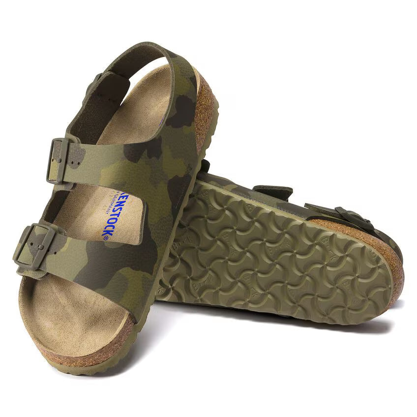 Birkenstock Milano Kinder Birko Flor Desert Soil Camouflage Green