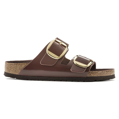 Birkenstock Arizona Big Buckle Natural Leather Patent High Shine Chocolate