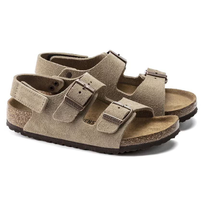 Birkenstock Milano HL Suede Kids Suede Leather Taupe