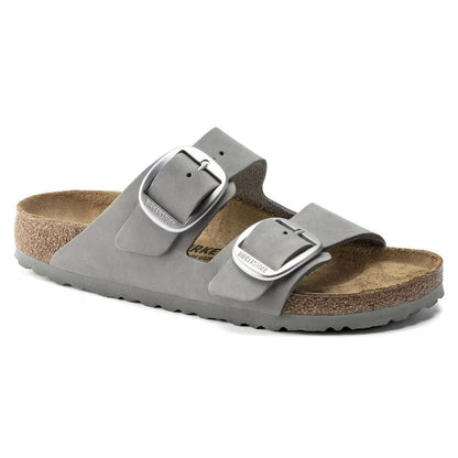 Birkenstock Arizona Big Buckle Nubuck Leather Gold Buckle Dove Gray