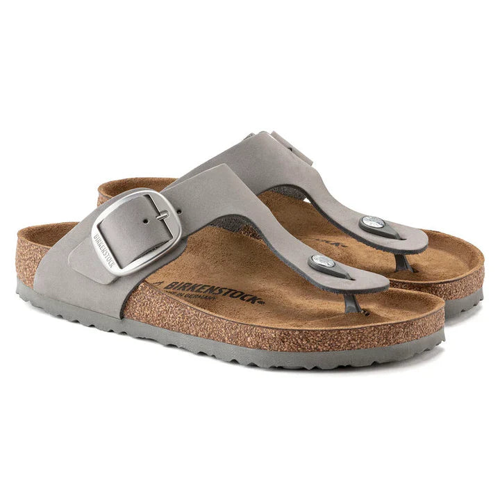 Birkenstock Gizeh Big Buckle Nubuck Leather Dove Gray