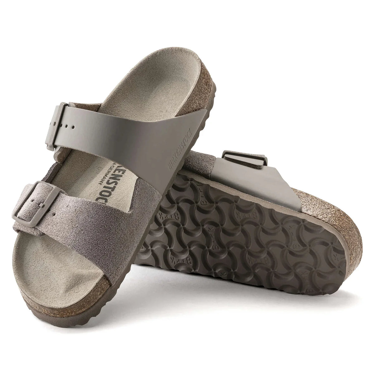 Birkenstock Arizona Split Natural Leather/Suede Grey Taupe Sandals