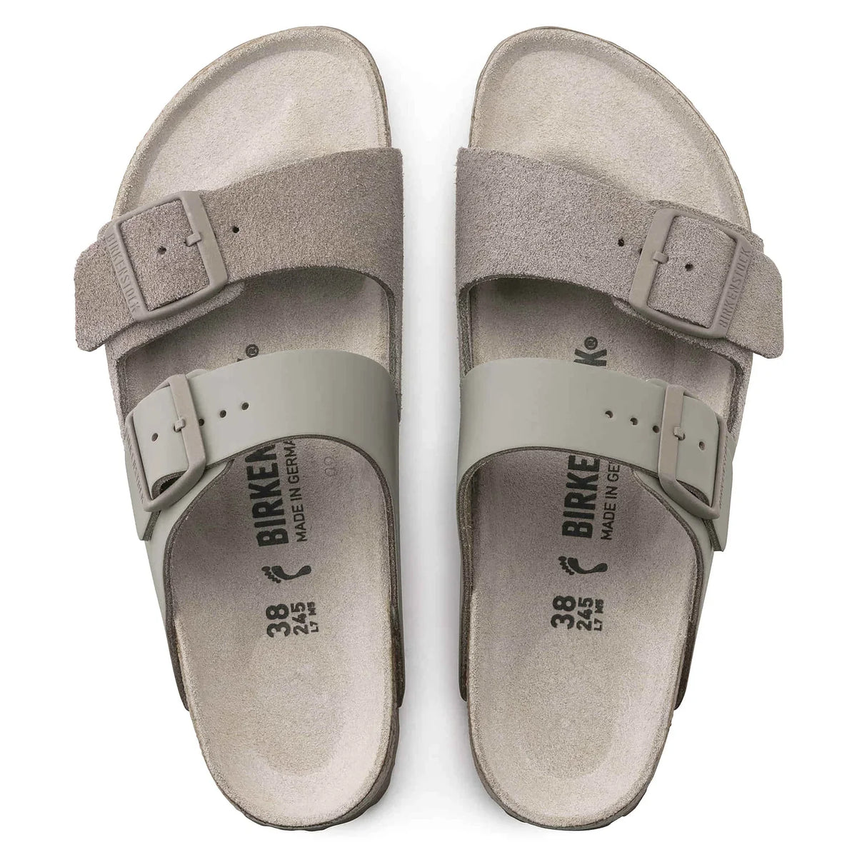 Birkenstock Arizona Split Natural Leather/Suede Grey Taupe Sandals