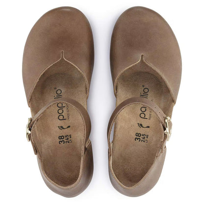 Birkenstock Unisex Mary Ring Buckle Natural Leather Cognac