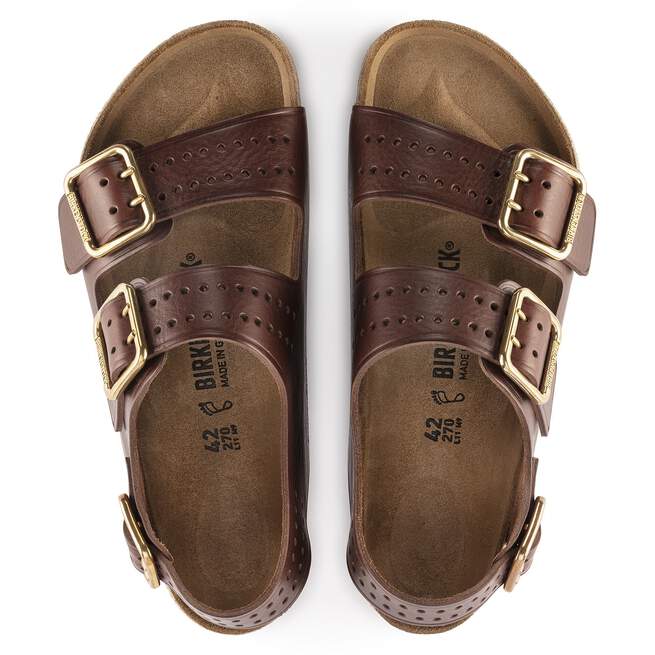 Birkenstock Unisex Milano Bold Gap Natural Leather Roast
