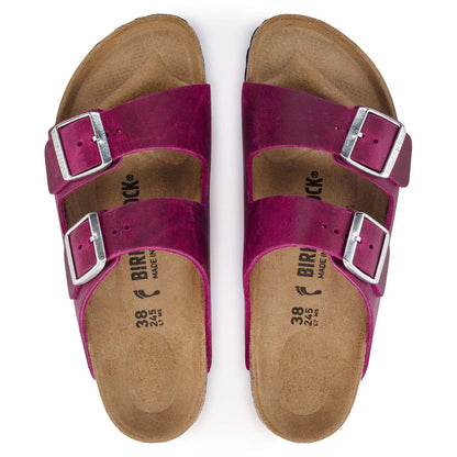 Birkenstock Unisex Arizona Big Buckle Oiled Leather Festival Fuchsia