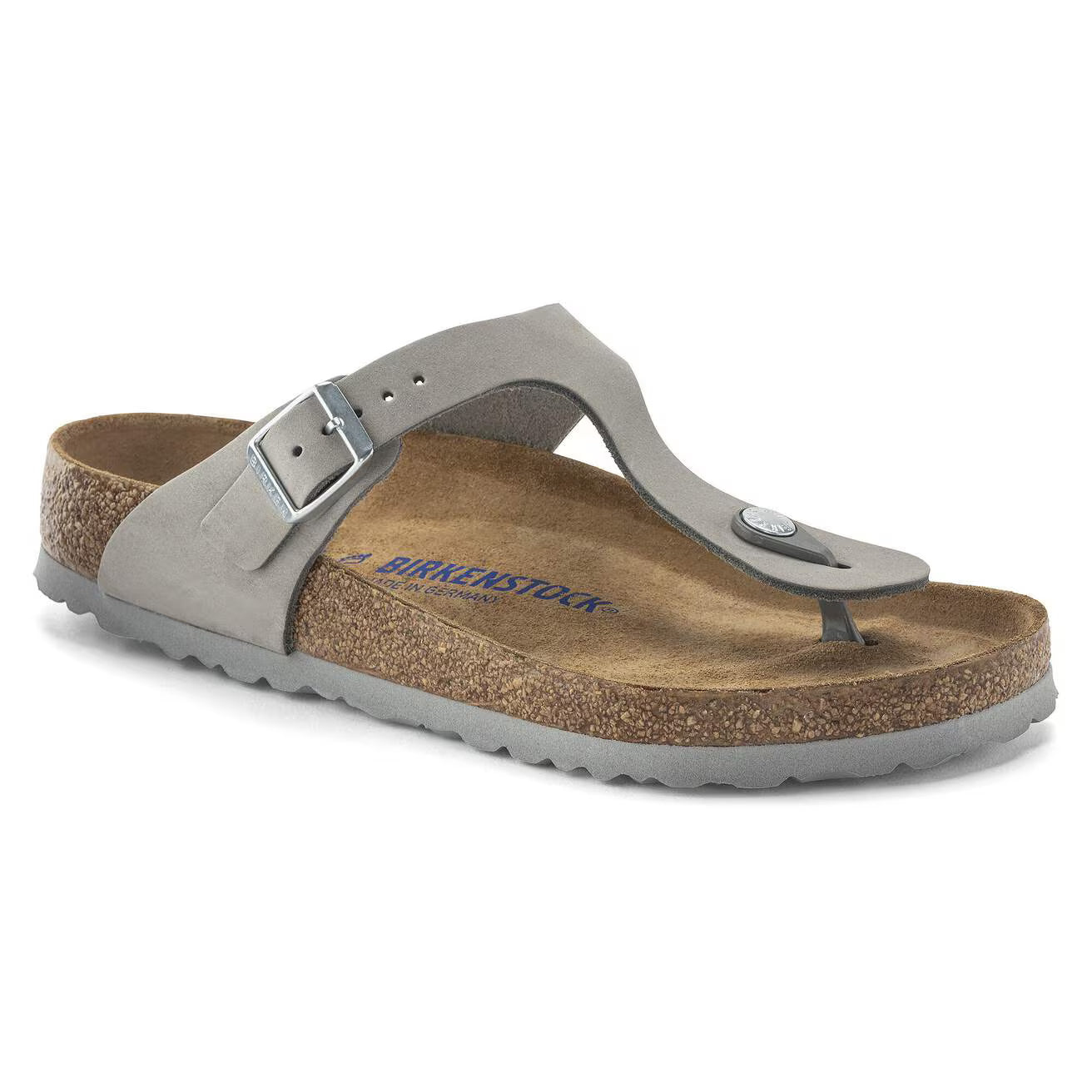 Birkenstock Unisex Gizeh Pap Nubuck Leather Dove Gray